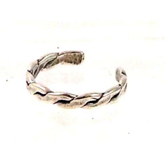 Vintage Sterling Silver Sexy Braid Toe Ring - Made in Thailand - NOS - Picture 1 of 6